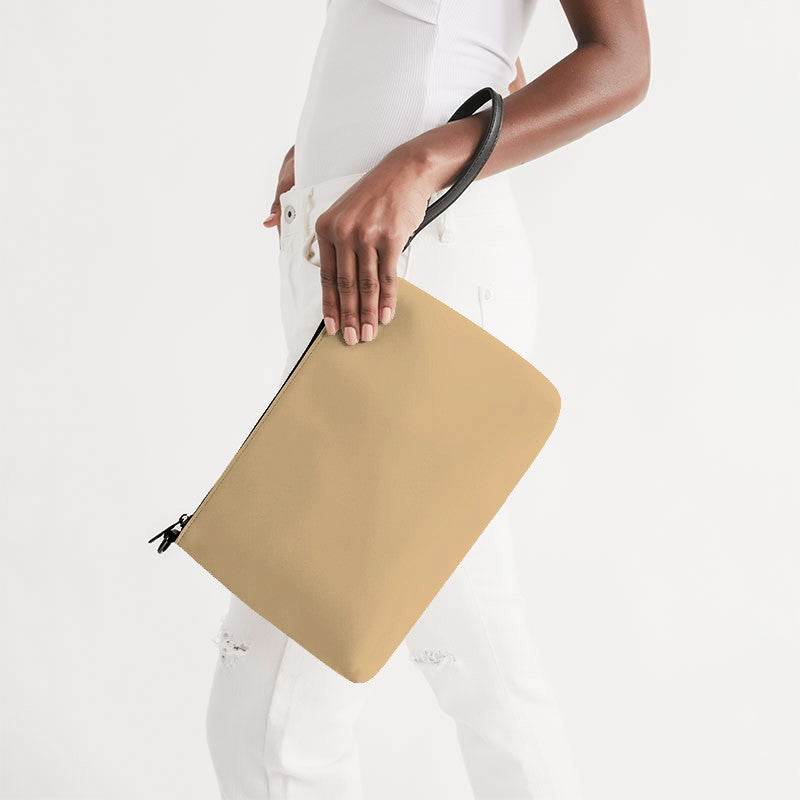 Lightened Muted Orange Zip Pouch (YO2-MU-LG) - Side Holding