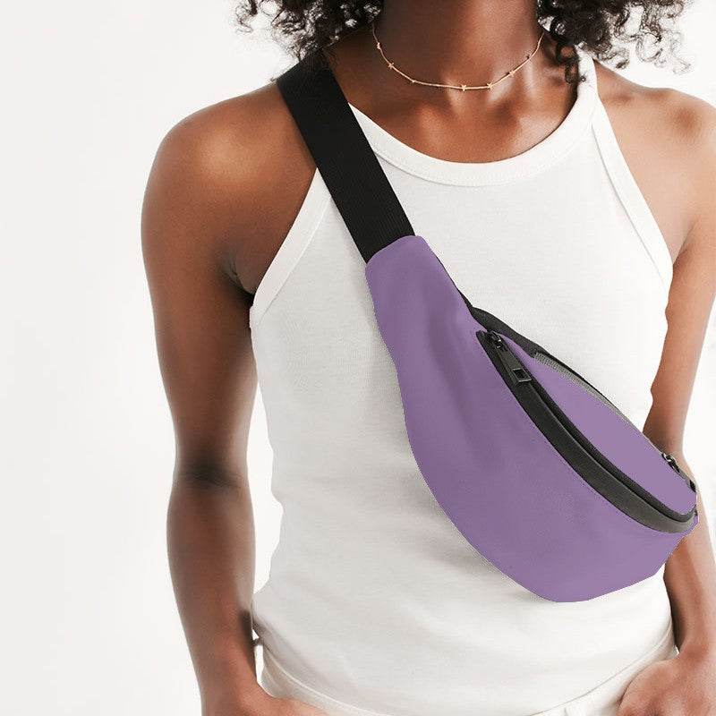 Lightened Muted Purple Belt Bag (MPU2-MU-LG) - Woman Front CloseUp