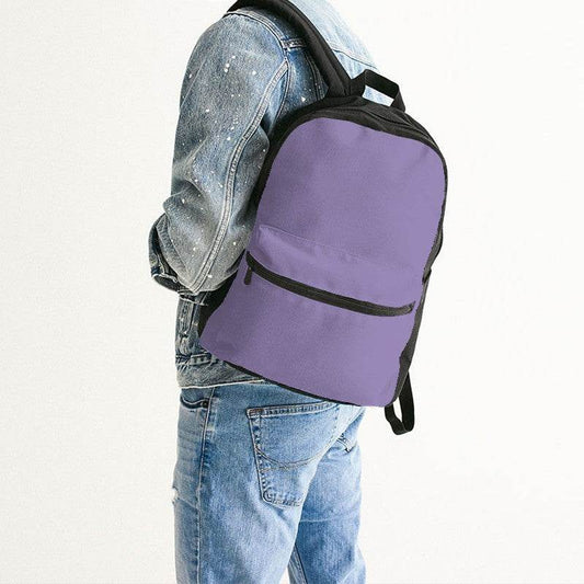 Lightened Muted Purple Canvas Backpack (PU-MU-LG) - Man Back CloseUp