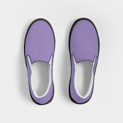 Lightened Muted Purple Men's Slip-On Canvas Sneakers (PU-MU-LG) - Top