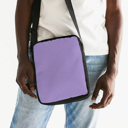 Lightened Muted Purple Messenger Pouch (PU-MU-LG) - Man Front CloseUp