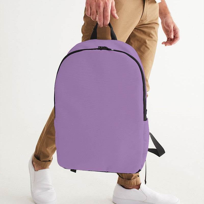 Lightened Muted Purple Waterproof Backpack (MPU2-MU-LG) - Man Holding CloseUp