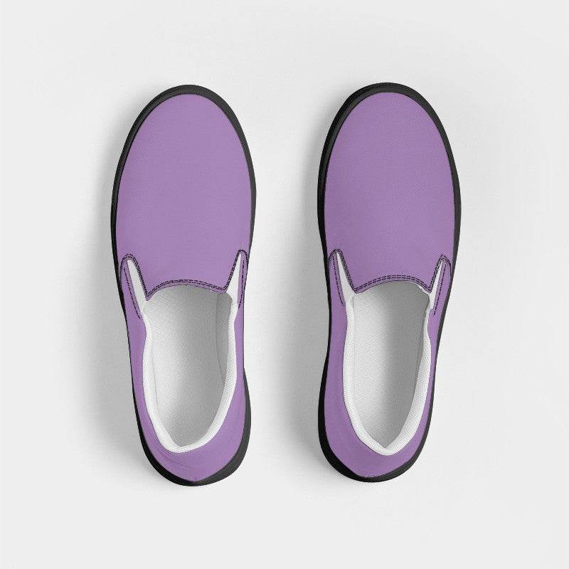 Lightened Muted Purple Women's Slip-On Canvas Sneakers (MPU2-MU-LG) - Top