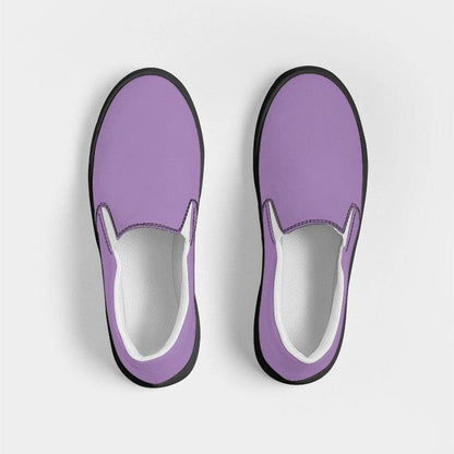 Lightened Muted Purple Women's Slip-On Canvas Sneakers (MPU2-MU-LG) - Top