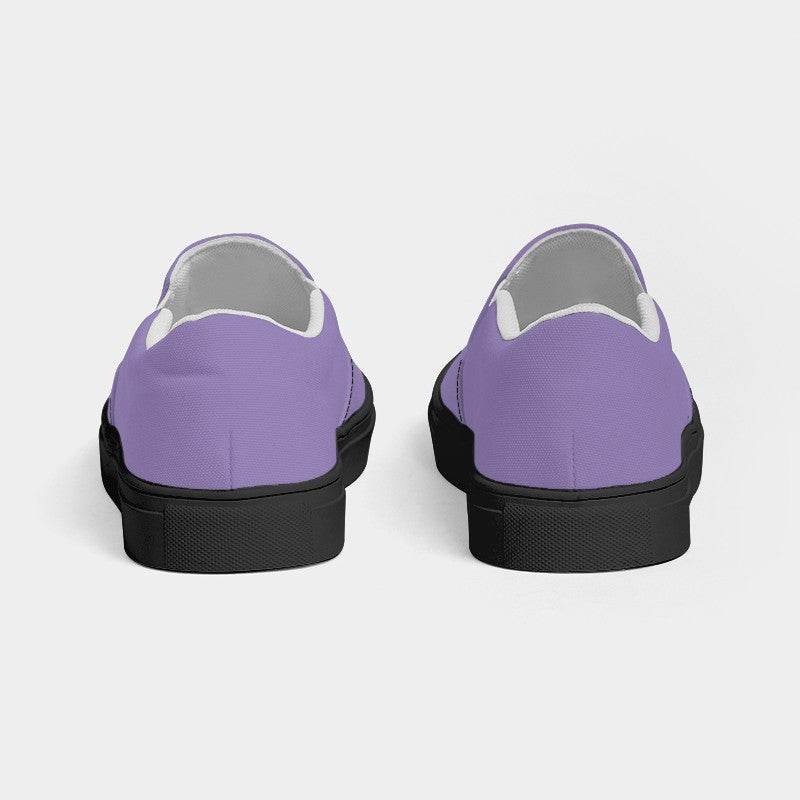 Lightened Muted Purple Women's Slip-On Canvas Sneakers (PU-MU-LG) - Back