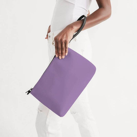 Lightened Muted Purple Zip Pouch (MPU2-MU-LG) - Side Holding