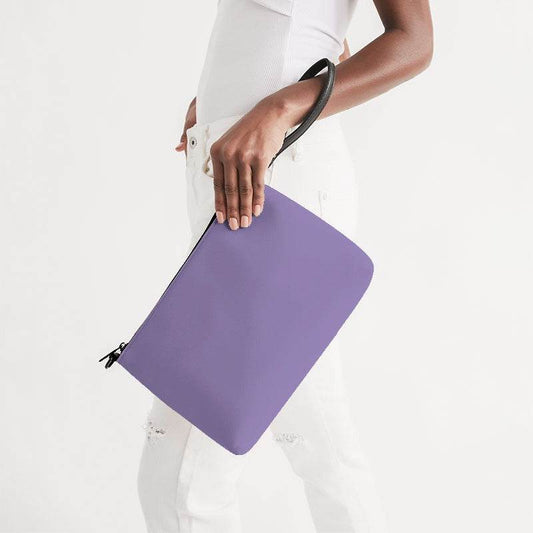 Lightened Muted Purple Zip Pouch (PU-MU-LG) - Side Holding