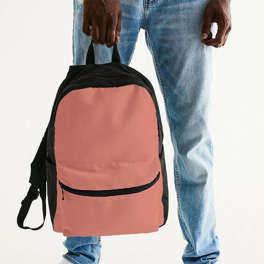 Lightened Muted Red Canvas Backpack (R-MU-LG) - Man Holding