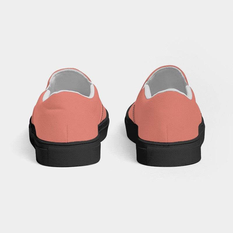 Lightened Muted Red Men's Slip-On Canvas Sneakers (R-MU-LG) - Back