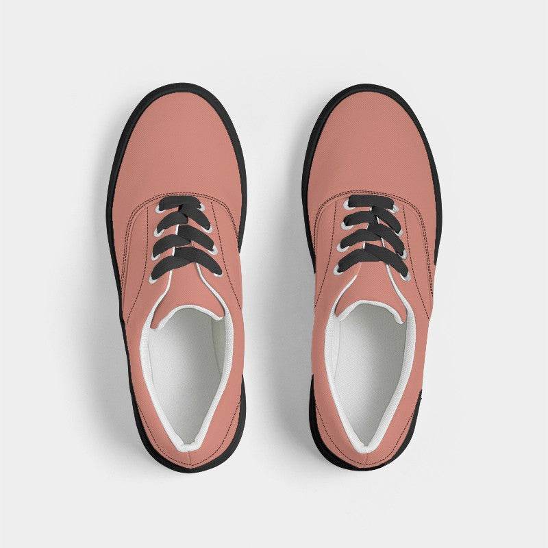 Lightened Muted Red Women's Canvas Sneakers (R-MU-LG) - Top