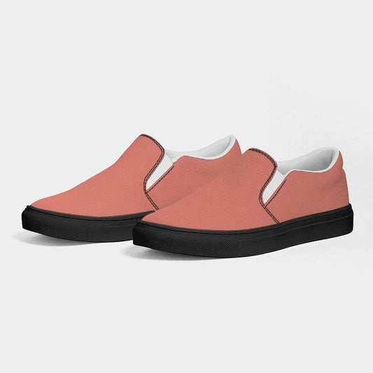 Lightened Muted Red Women's Slip-On Canvas Sneakers (R-MU-LG) - Side 3