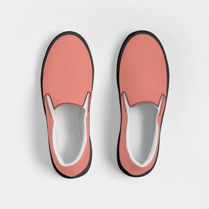 Lightened Muted Red Women's Slip-On Canvas Sneakers (R-MU-LG) - Top