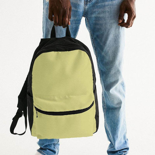 Lightened Muted Yellow Canvas Backpack (LY2-MU-LG) - Man Holding