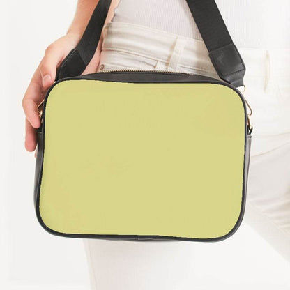 Lightened Muted Yellow Crossbody Bag (LY2-MU-LG) - Woman Front CloseUp