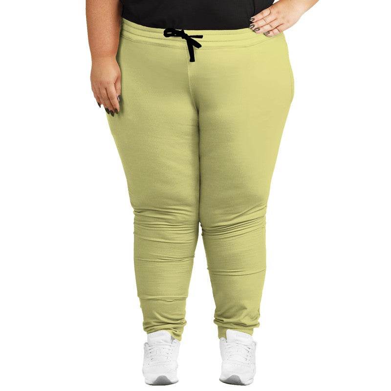 Lightened Muted Yellow Joggers PLUS (LY2-MU-LG) - Woman Front PLUS