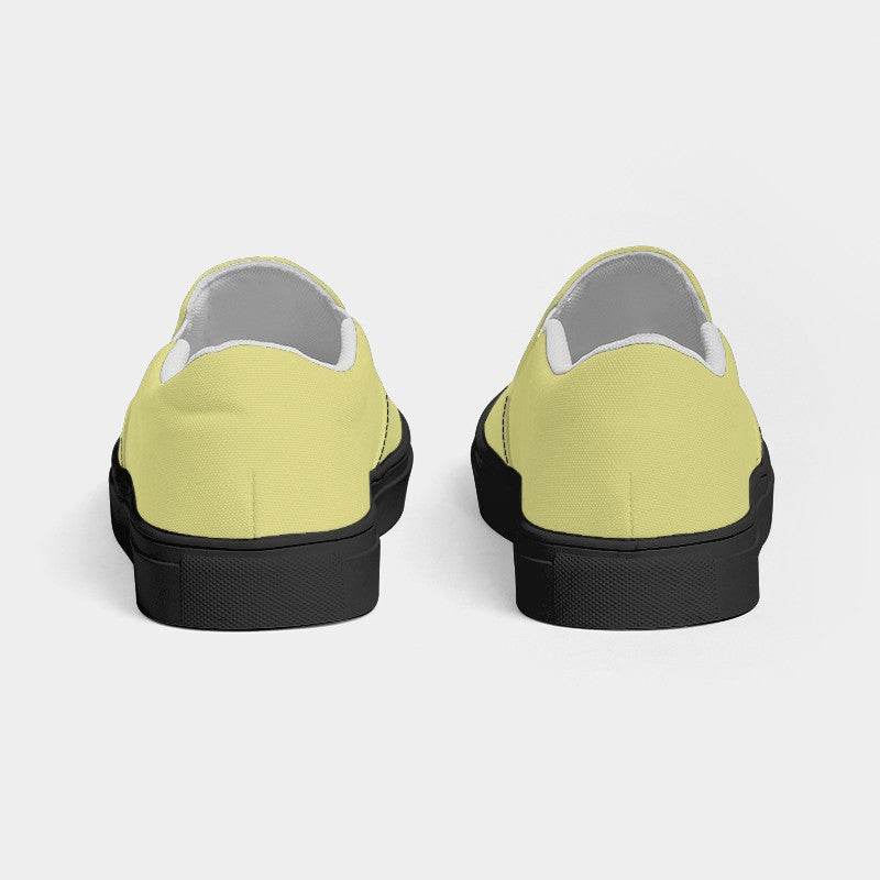 Lightened Muted Yellow Men's Slip-On Canvas Sneakers (LY2-MU-LG) - Back