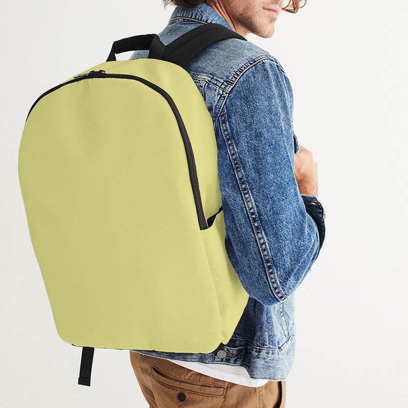 Lightened Muted Yellow Waterproof Backpack (LY2-MU-LG) - Man CloseUp
