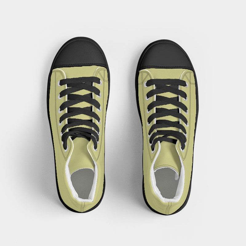 Lightened Muted Yellow Women's High-Top Canvas Sneakers (LY2-MU-LG) - Top