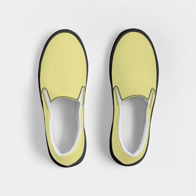 Lightened Muted Yellow Women's Slip-On Canvas Sneakers (LY2-MU-LG) - Top