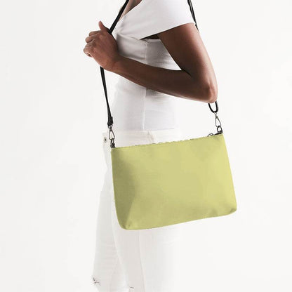 Lightened Muted Yellow Zip Pouch (LY2-MU-LG) - Side CloseUp