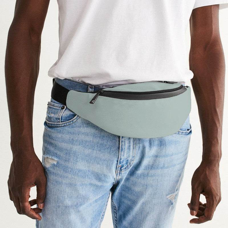 Lightened Neutral Blue-Green Belt Bag (BG-NE-LG) - Man Front CloseUp