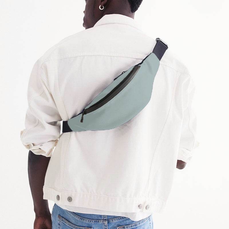Lightened Neutral Blue-Green Belt Bag (CBG2-NE-LG) - Man Back