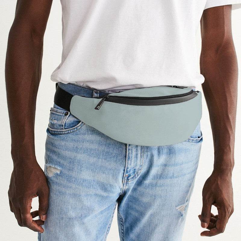 Lightened Neutral Blue-Green Belt Bag (CBG2-NE-LG) - Man Front CloseUp