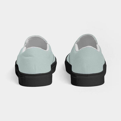 Lightened Neutral Blue-Green Men's Slip-On Canvas Sneakers (CBG2-NE-LG) - Back