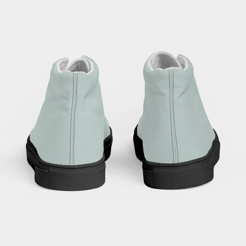 Lightened Neutral Blue-Green Women's High-Top Canvas Sneakers (BG-NE-LG) - Back
