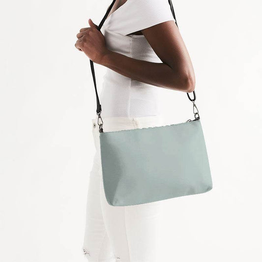Lightened Neutral Blue-Green Zip Pouch (BG-NE-LG) - Side CloseUp
