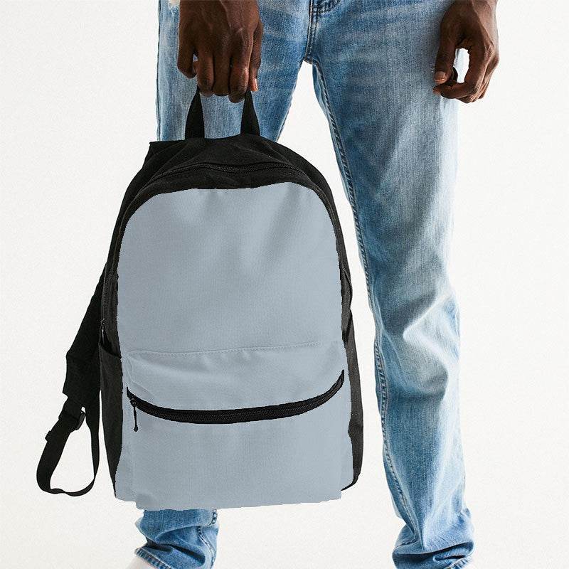 Lightened Neutral Blue Canvas Backpack (B-NE-LG) - Man Holding