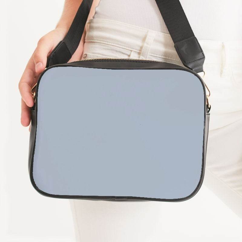 Lightened Neutral Blue Crossbody Bag (IB2-NE-LG) - Woman Front CloseUp