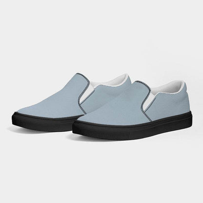 Lightened Neutral Blue Women's Slip-On Canvas Sneakers (B-NE-LG) - Side 3