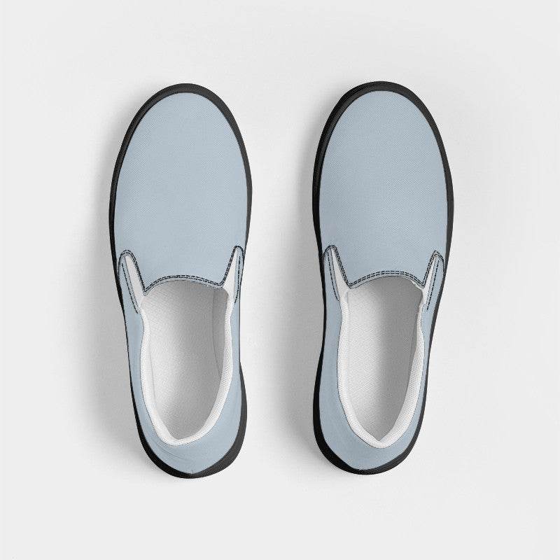Lightened Neutral Blue Women's Slip-On Canvas Sneakers (B-NE-LG) - Top