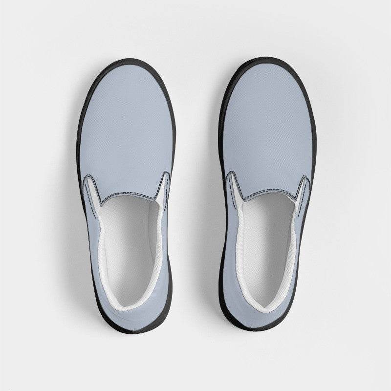 Lightened Neutral Blue Women's Slip-On Canvas Sneakers (IB2-NE-LG) - Top