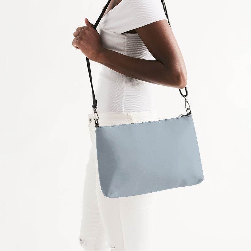 Lightened Neutral Blue Zip Pouch (B-NE-LG) - Side CloseUp