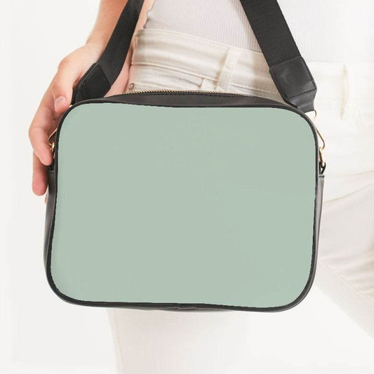 Lightened Neutral Green Crossbody Bag (G-NE-LG) - Woman Front CloseUp