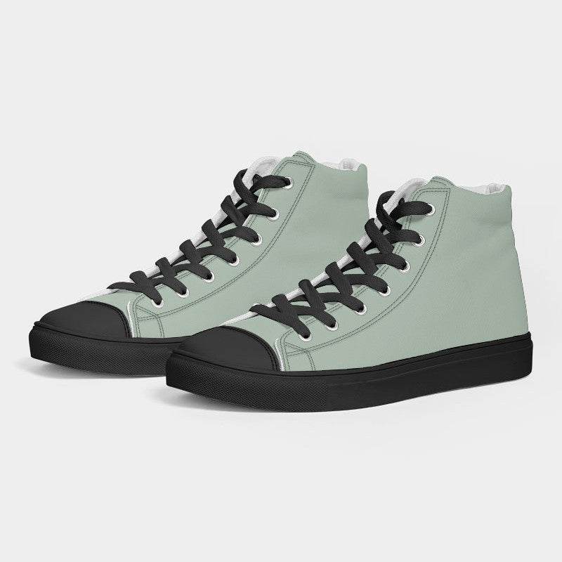 Lightened Neutral Green Men's High-Top Canvas Sneakers (G-NE-LG) - Side 3