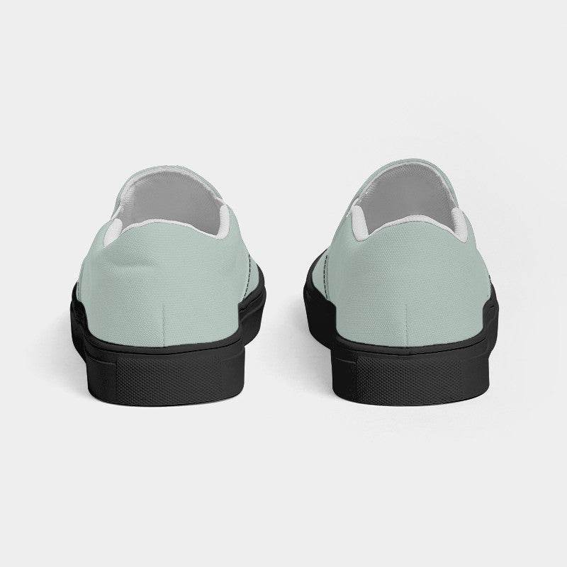 Lightened Neutral Green Men's Slip-On Canvas Sneakers (BGG2-NE-LG) - Back