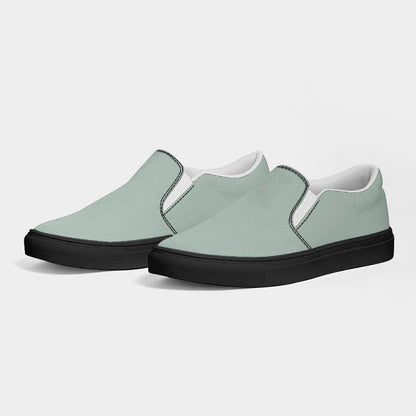 Lightened Neutral Green Men's Slip-On Canvas Sneakers (BGG2-NE-LG) - Side 3
