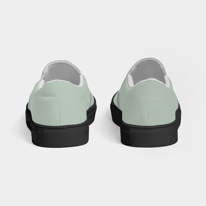 Lightened Neutral Green Men's Slip-On Canvas Sneakers (G-NE-LG) - Back