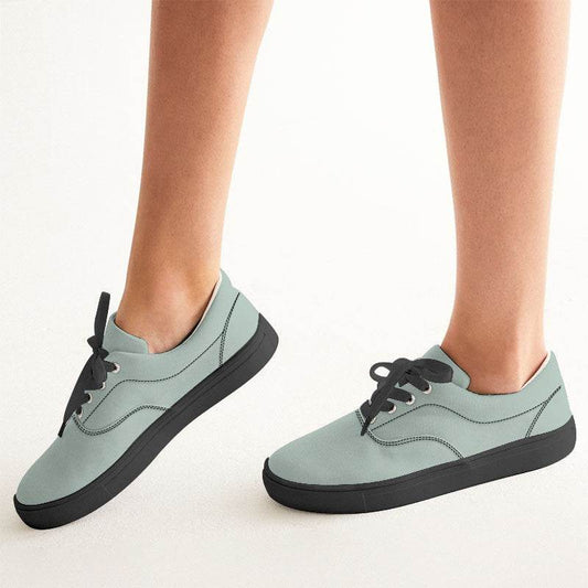 Lightened Neutral Green Women's Canvas Sneakers (BGG2-NE-LG) - Woman CloseUp