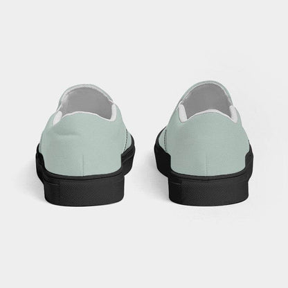 Lightened Neutral Green Women's Slip-On Canvas Sneakers (BGG2-NE-LG) - Back