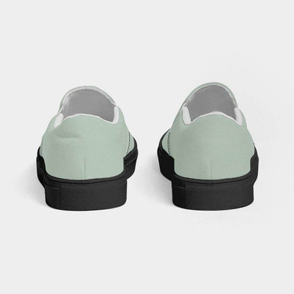 Lightened Neutral Green Women's Slip-On Canvas Sneakers (G-NE-LG) - Back