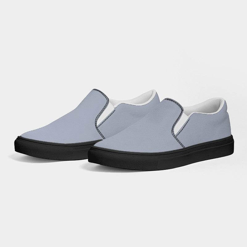 Lightened Neutral Indigo Men's Slip-On Canvas Sneakers (I-NE-LG) - Side 3