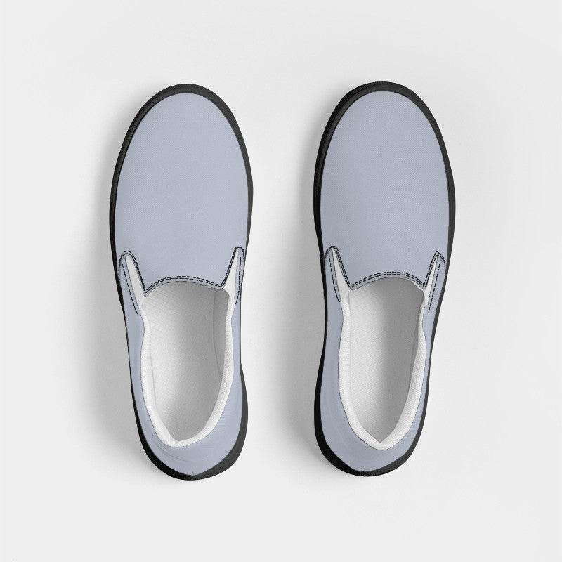 Lightened Neutral Indigo Men's Slip-On Canvas Sneakers (I-NE-LG) - Top
