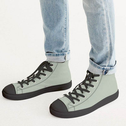 Lightened Neutral Lime Men's High-Top Canvas Sneakers (GL2-NE-LG) - Man CloseUp