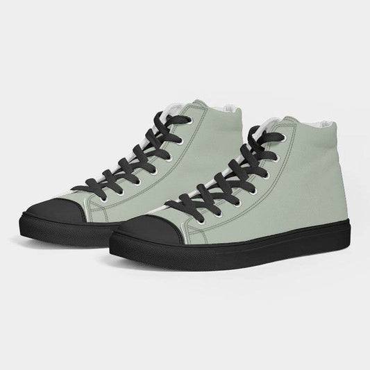 Lightened Neutral Lime Women's High-Top Canvas Sneakers (GL2-NE-LG) - Side 3