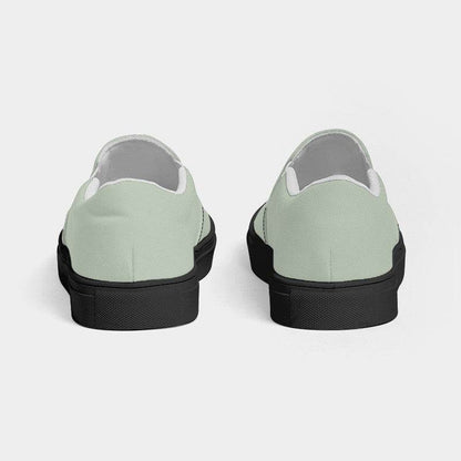 Lightened Neutral Lime Women's Slip-On Canvas Sneakers (GL2-NE-LG) - Back
