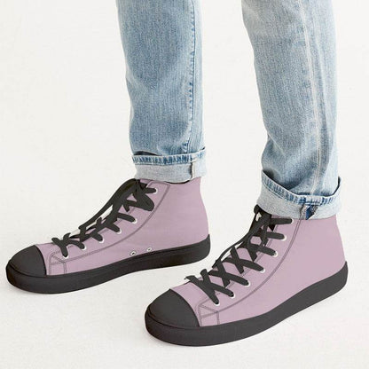 Lightened Neutral Magenta Men's High-Top Canvas Sneakers (PIM2-NE-LG) - Man CloseUp